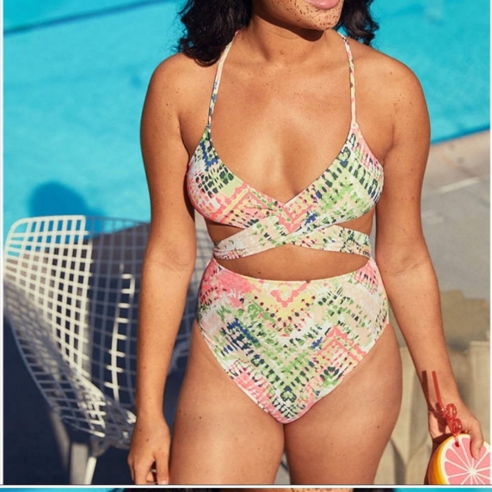 Vibrant color one piece swim suit